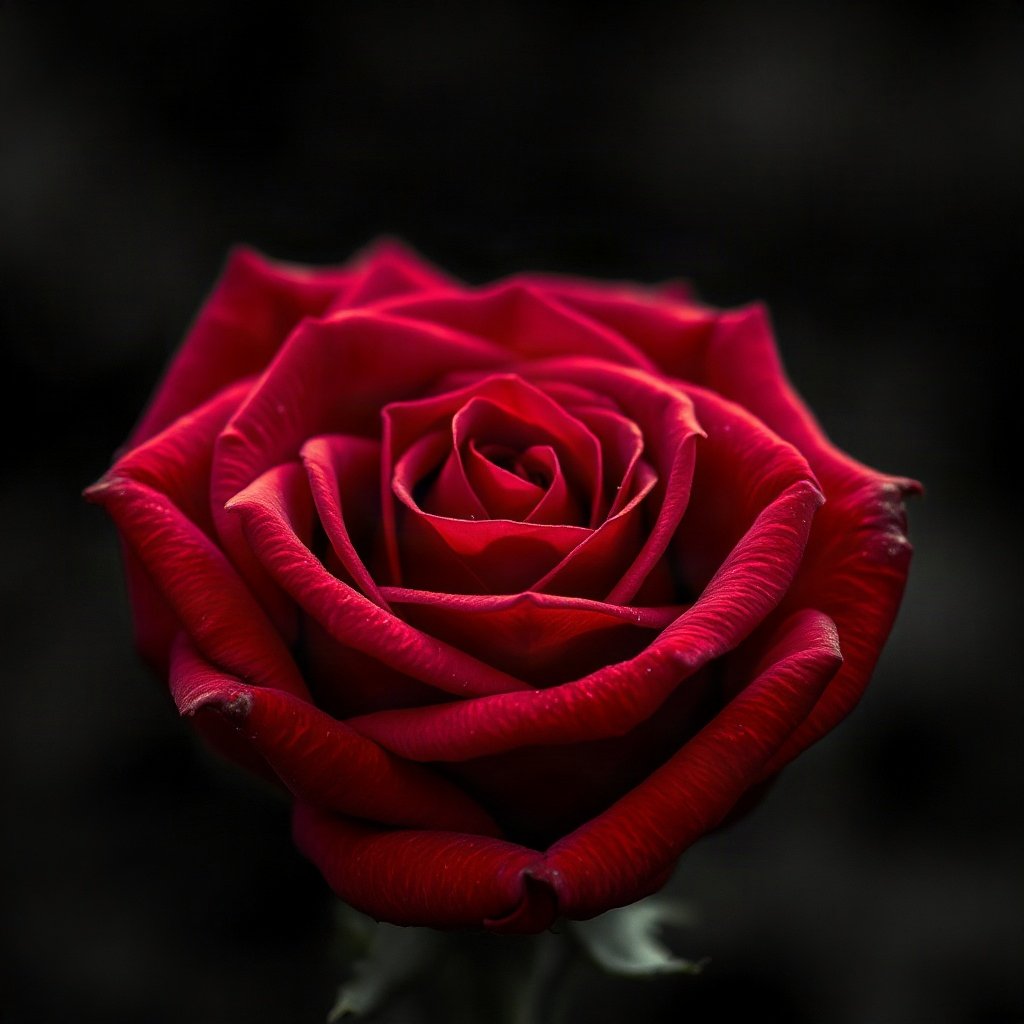 Red PFPs — rose macro, cinematic photo style, subtle sparkle