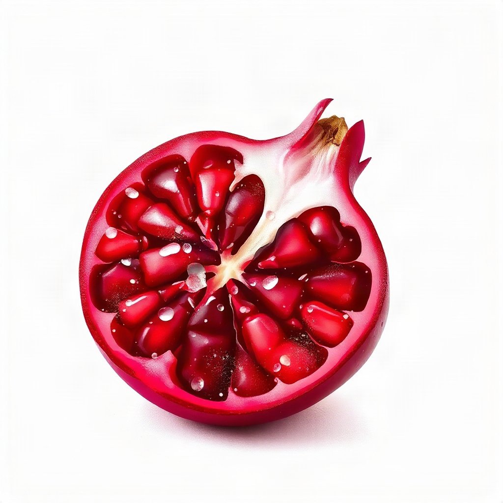 Red PFPs — pomegranate half, dreamy digital painting, subtle sparkle