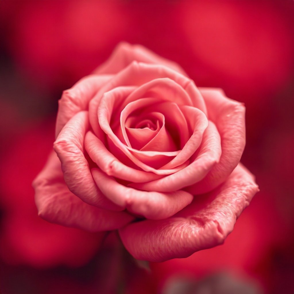 Red PFPs — rose macro, dreamy digital painting, gentle bokeh