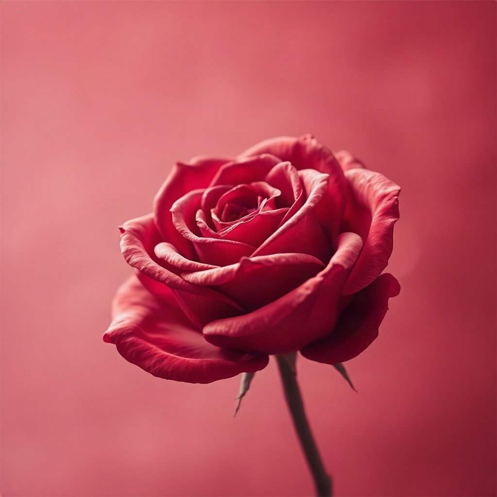 Red PFPs — rose macro, soft 3d render, misty atmosphere