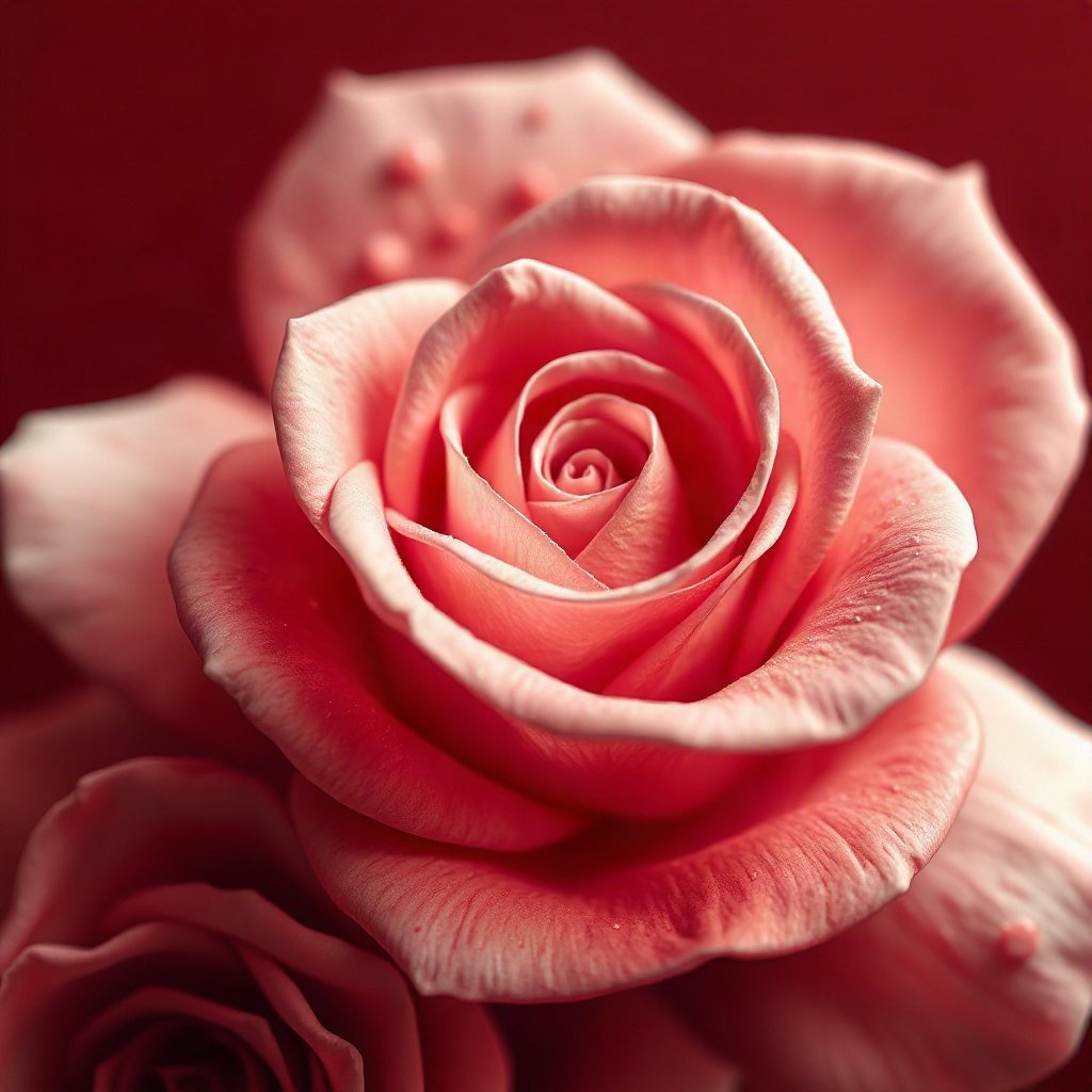 Red PFPs — rose macro, soft 3d render, subtle sparkle