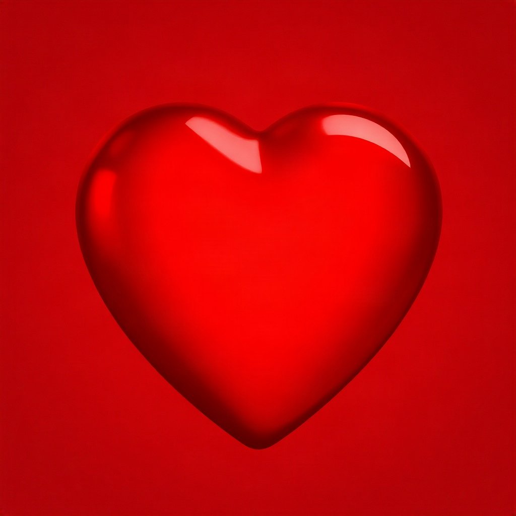 Red PFPs — glossy heart, cinematic photo style, soft glow