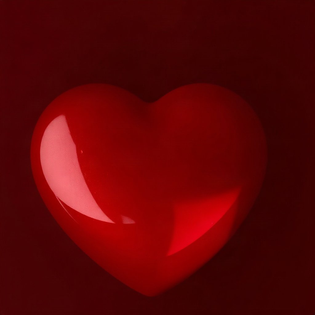 Red PFPs — glossy heart, cinematic photo style, soft glow