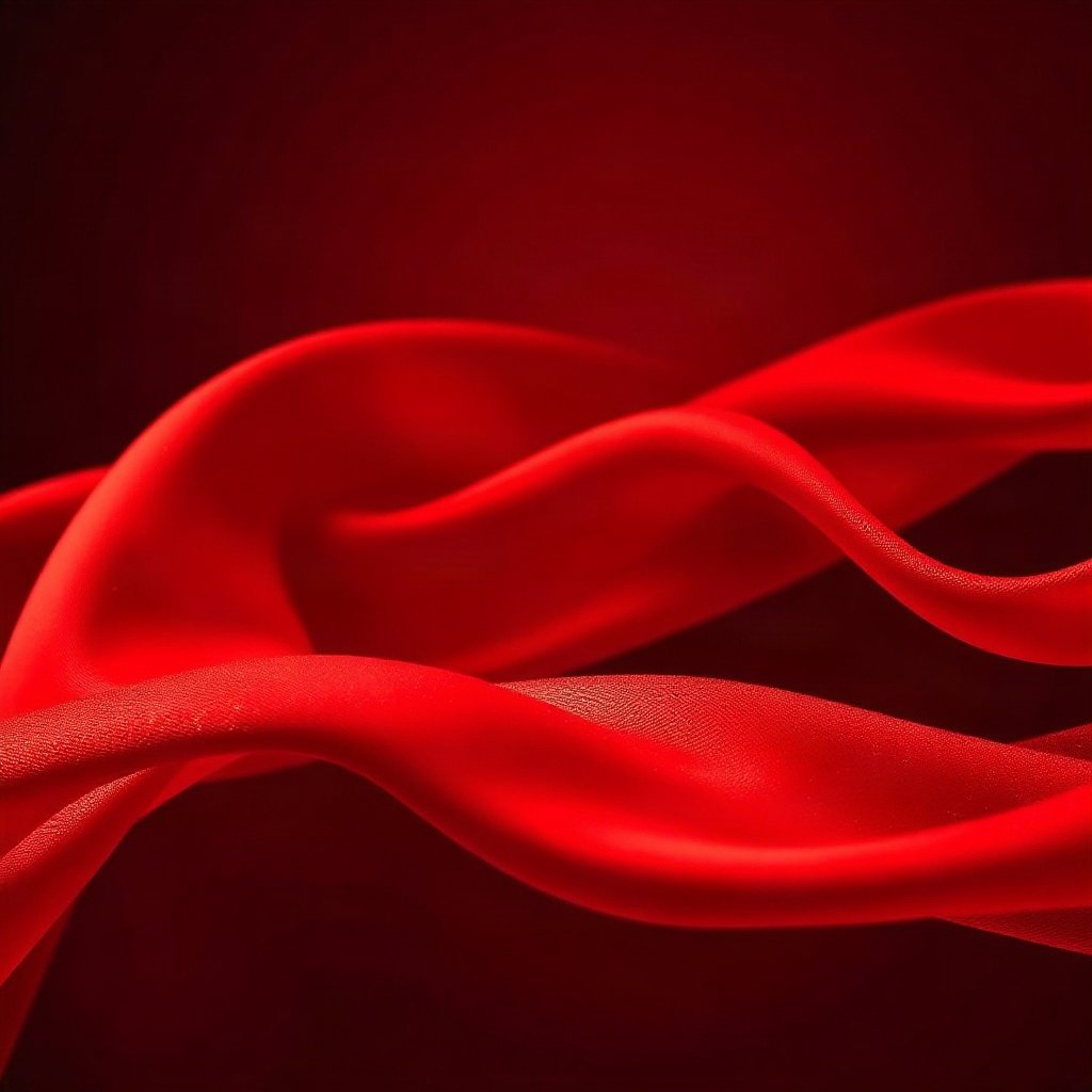 Red PFPs — red silk wave, cinematic photo style, subtle sparkle