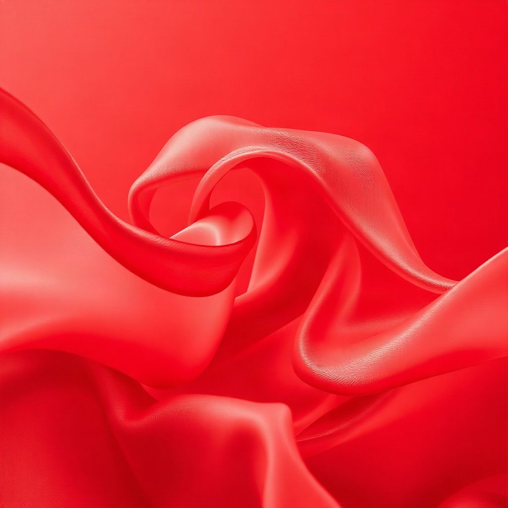 Red PFPs — red silk wave, dreamy digital painting, soft glow
