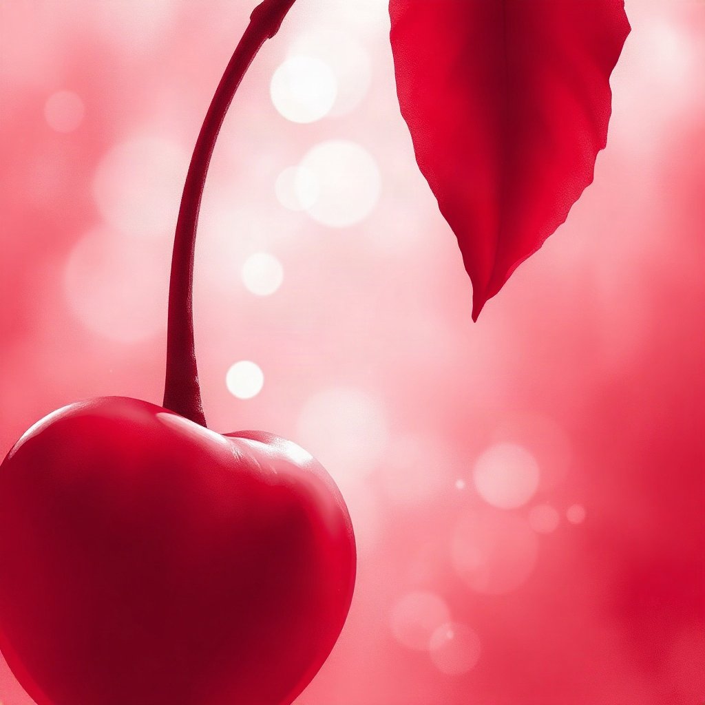 Red PFPs — cherry pair, dreamy digital painting, misty atmosphere