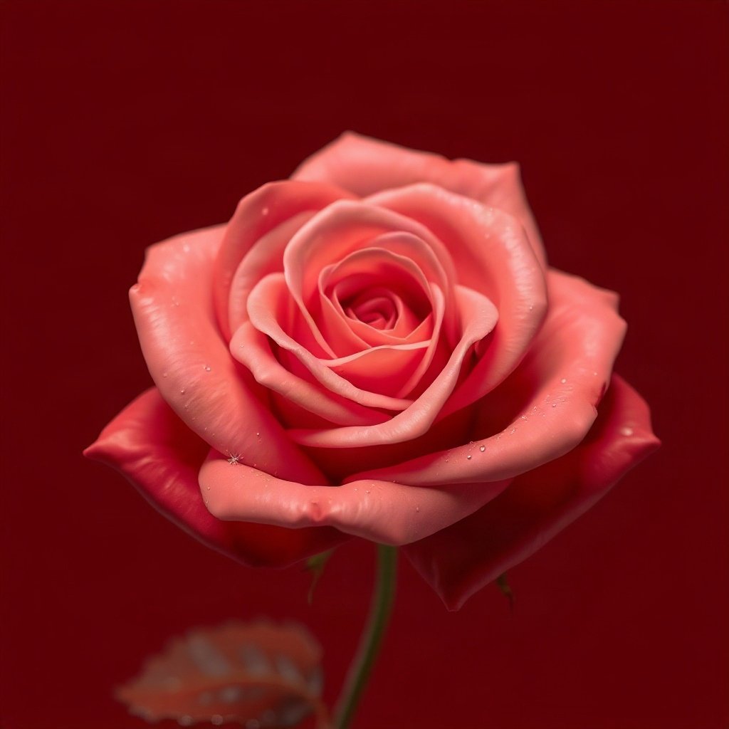 Red PFPs — rose macro, soft 3d render, subtle sparkle