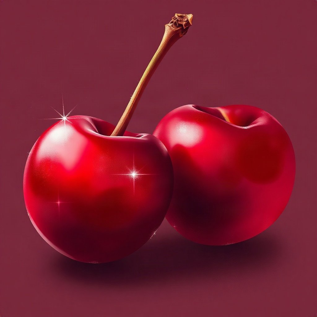 Red PFPs — cherry pair, dreamy digital painting, subtle sparkle