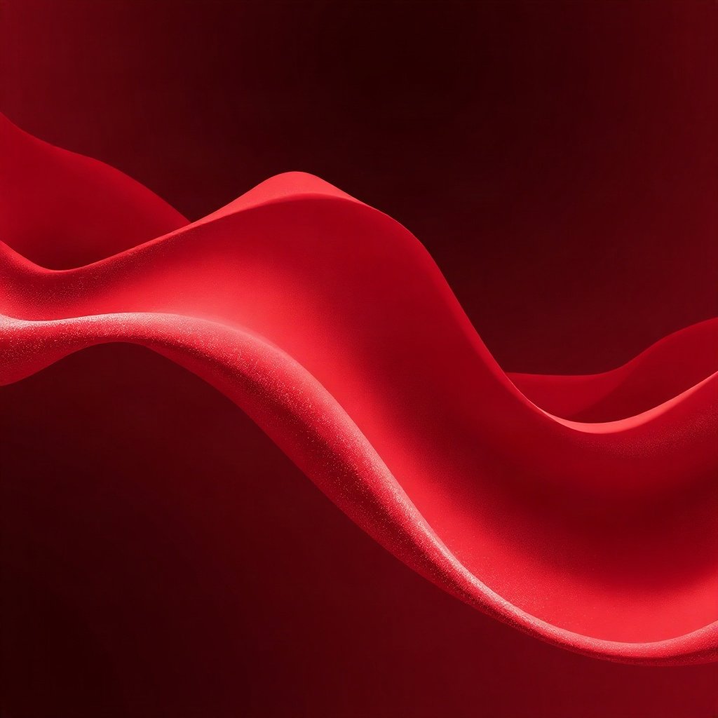 Red PFPs — red silk wave, dreamy digital painting, subtle sparkle