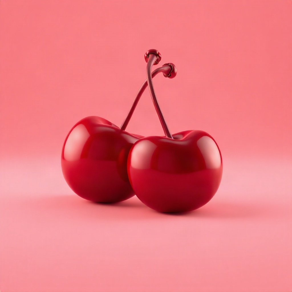 Red PFPs — cherry pair, soft 3d render, soft glow