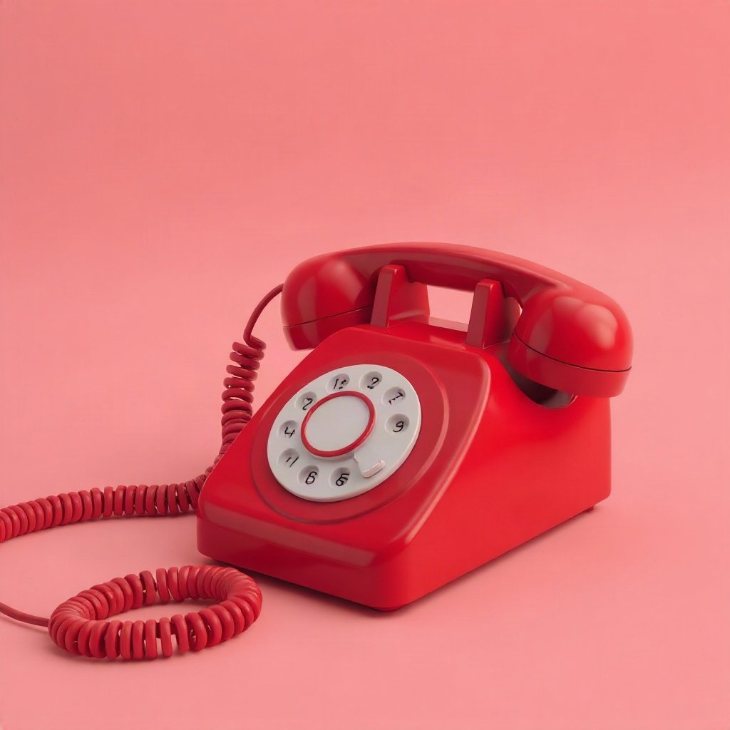 Red PFPs — vintage red phone, soft 3d render, soft glow