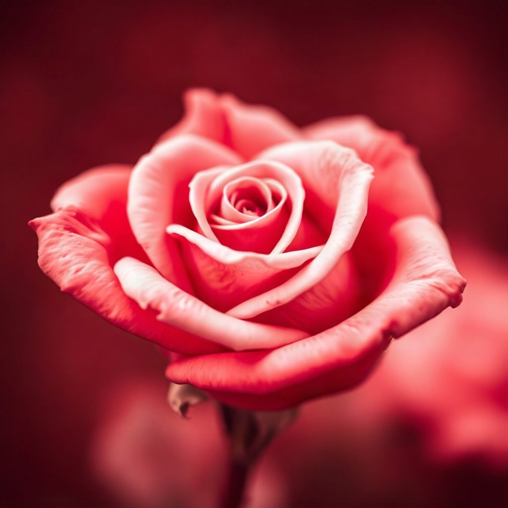 Red PFPs — rose macro, dreamy digital painting, gentle bokeh