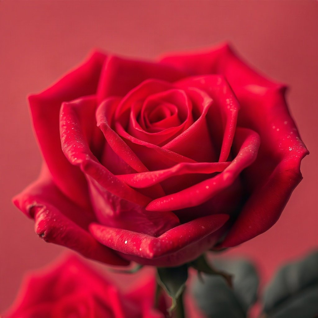 Red PFPs — rose macro, soft 3d render, subtle sparkle
