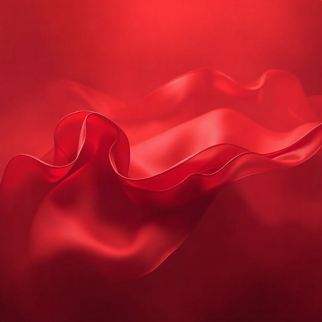 Red PFPs — red silk wave, cinematic photo style, misty atmosphere