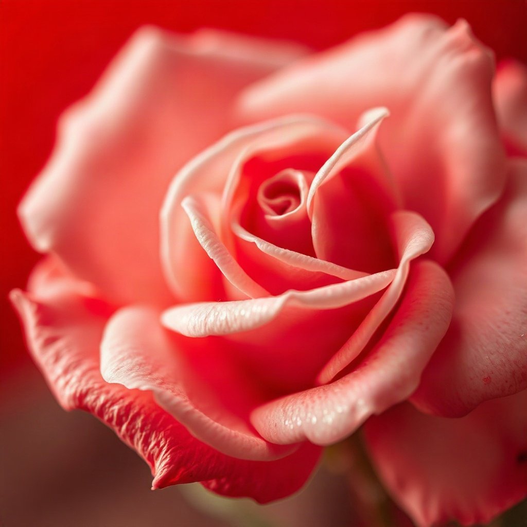 Red PFPs — rose macro, dreamy digital painting, soft glow
