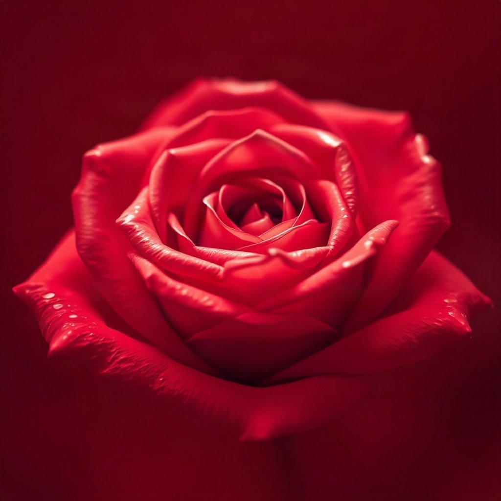 Red PFPs — rose macro, dreamy digital painting, soft glow