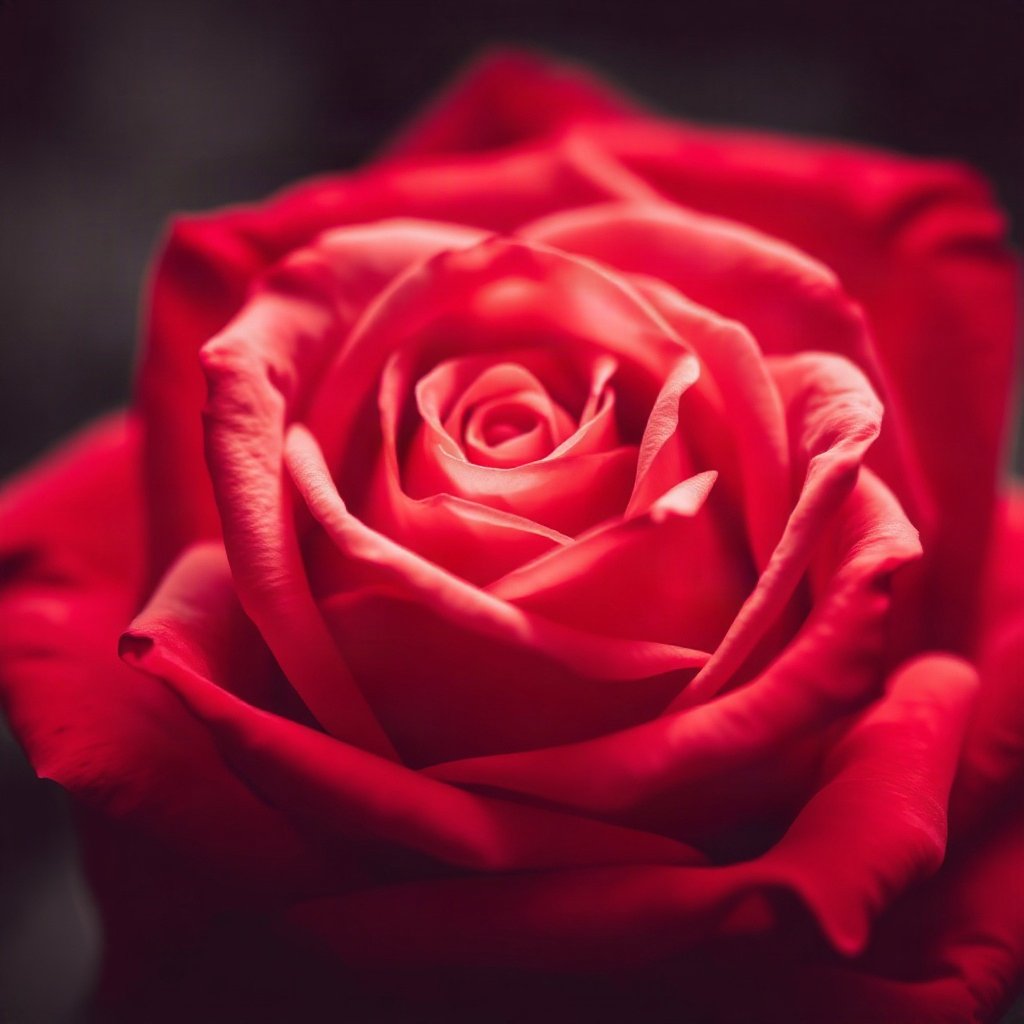 Red PFPs — rose macro, cinematic photo style, soft glow