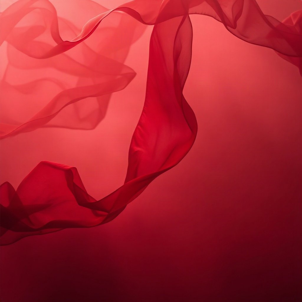 Red PFPs — red silk wave, cinematic photo style, misty atmosphere