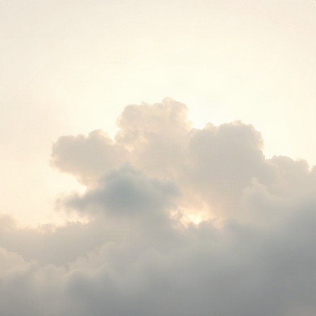 White PFPs — cloud on soft sky, dreamy digital painting, soft glow