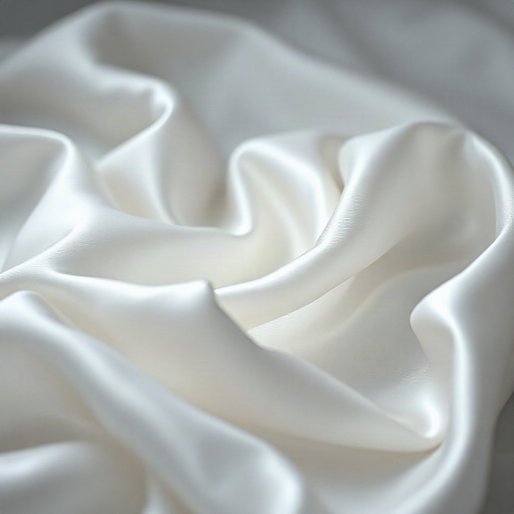 White PFPs — pearl on silk, cinematic photo style, misty atmosphere
