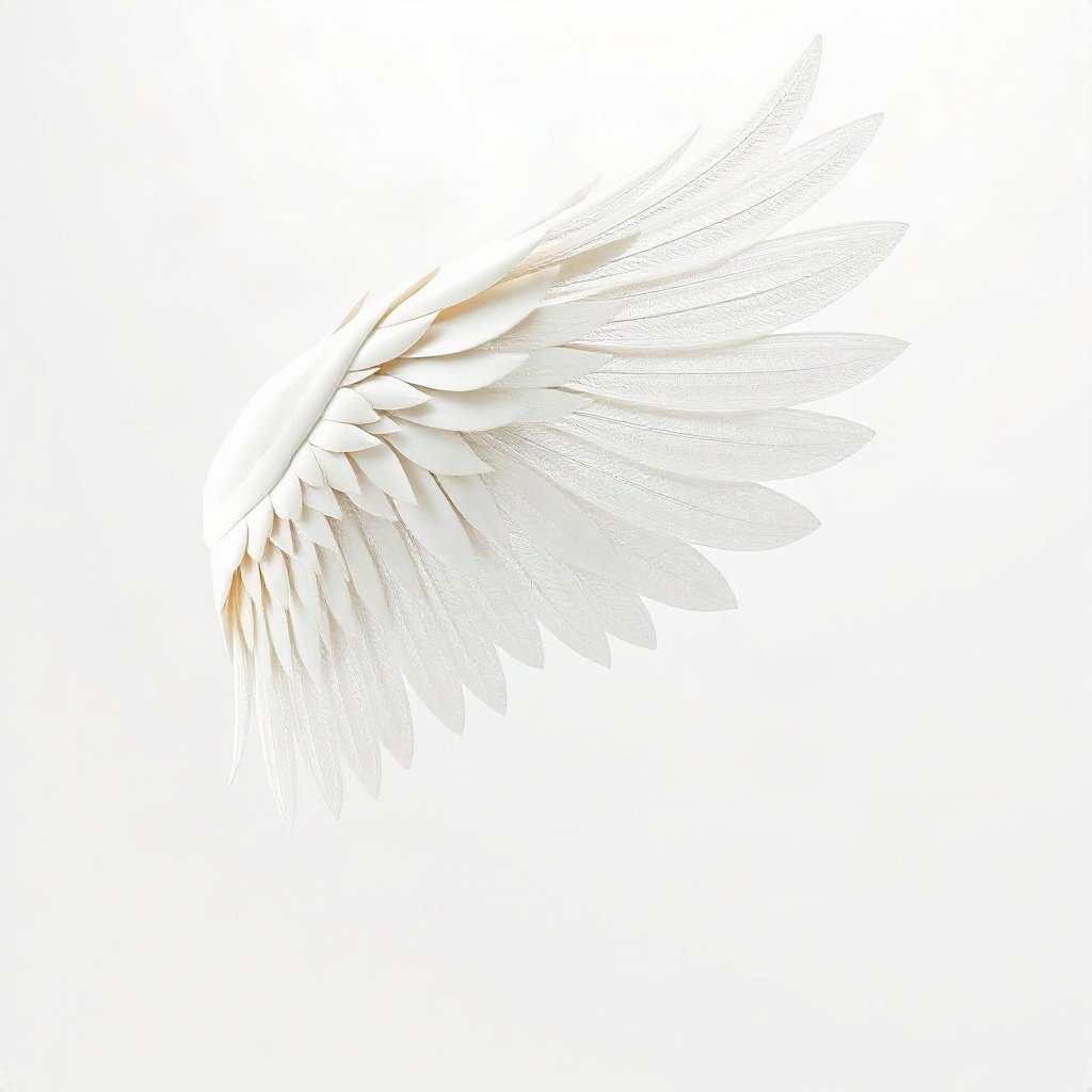 White PFPs — dove wing detail, soft 3d render, soft glow