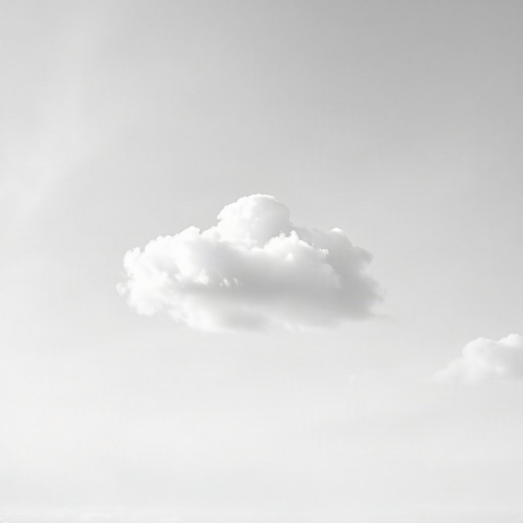 White PFPs — cloud on soft sky, cinematic photo style, soft glow