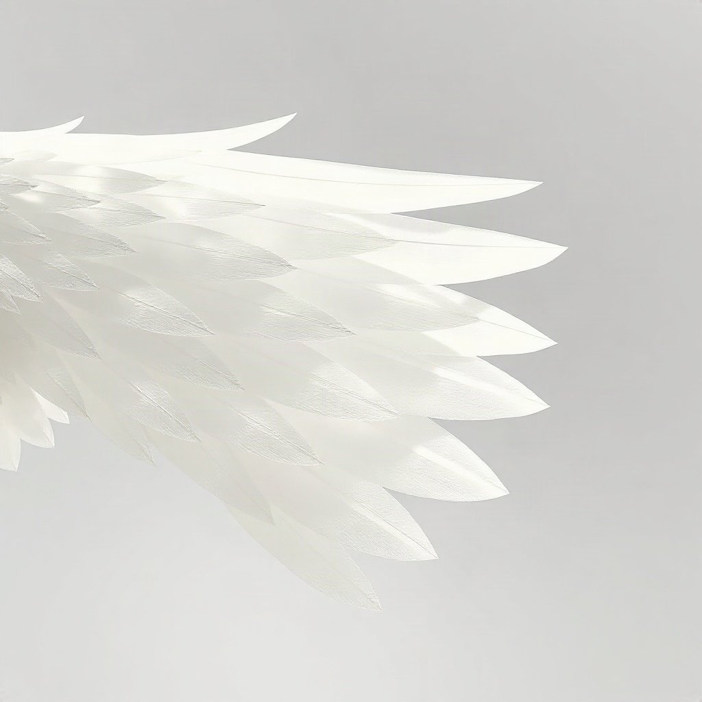 White PFPs — dove wing detail, dreamy digital painting, subtle sparkle