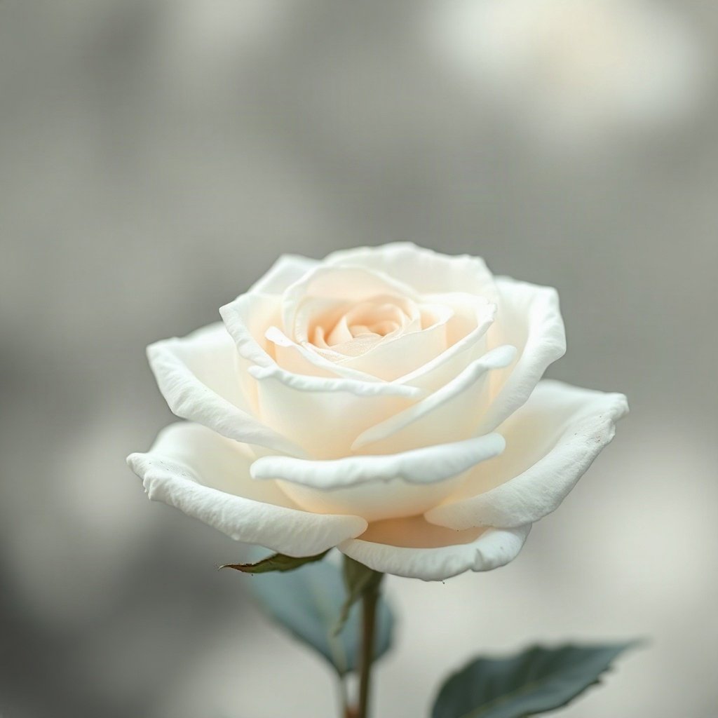 White PFPs — white rose, dreamy digital painting, gentle bokeh