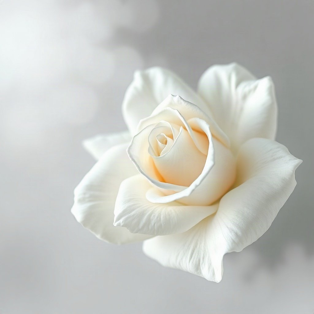 White PFPs — white rose, dreamy digital painting, misty atmosphere