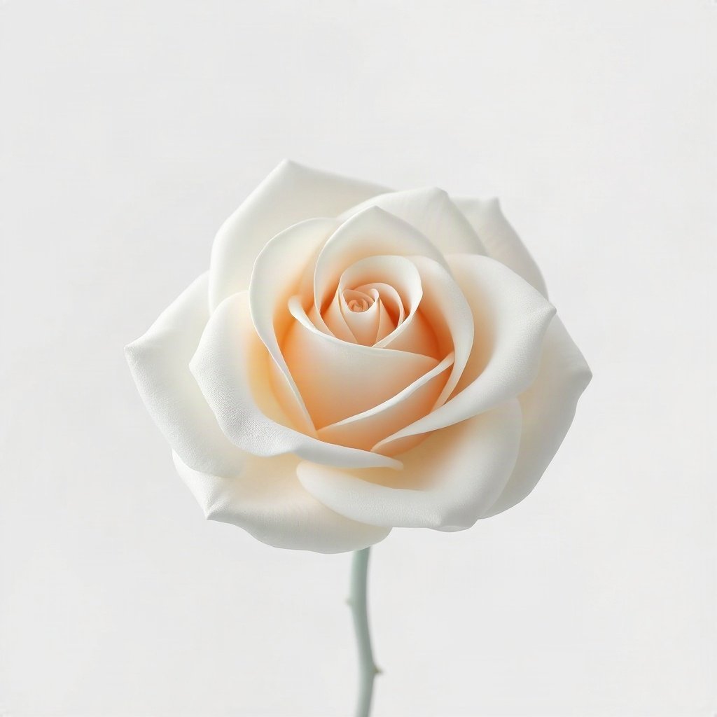 White PFPs — white rose, soft 3d render, misty atmosphere
