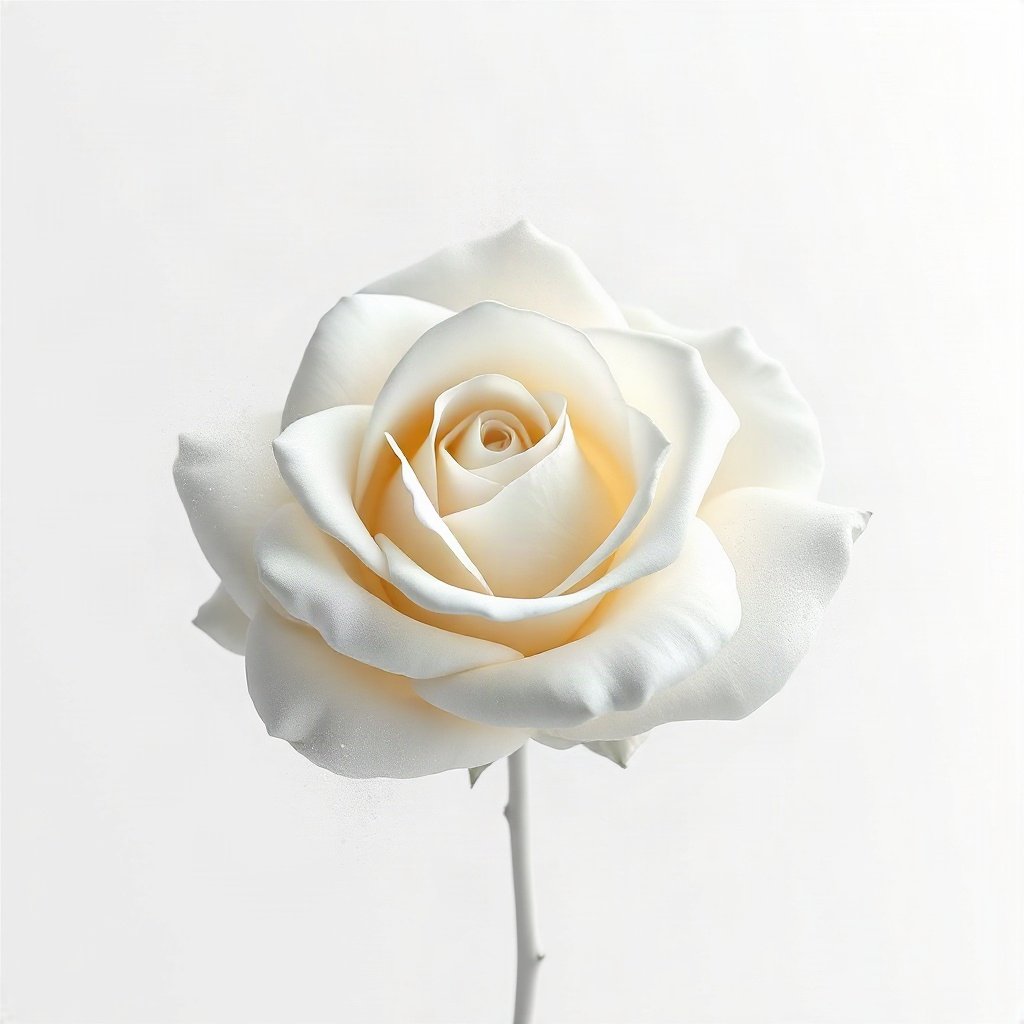 White PFPs — white rose, soft 3d render, subtle sparkle