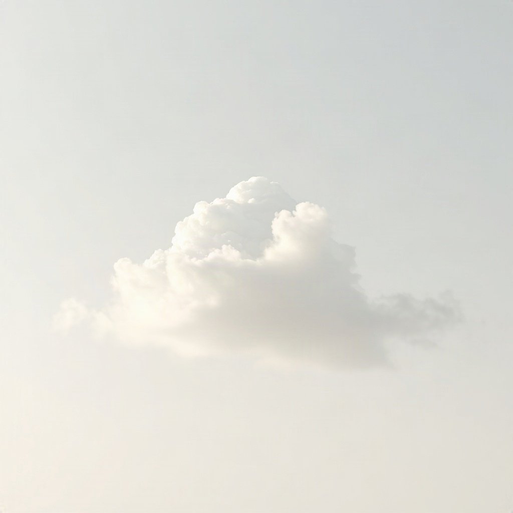 White PFPs — cloud on soft sky, cinematic photo style, misty atmosphere