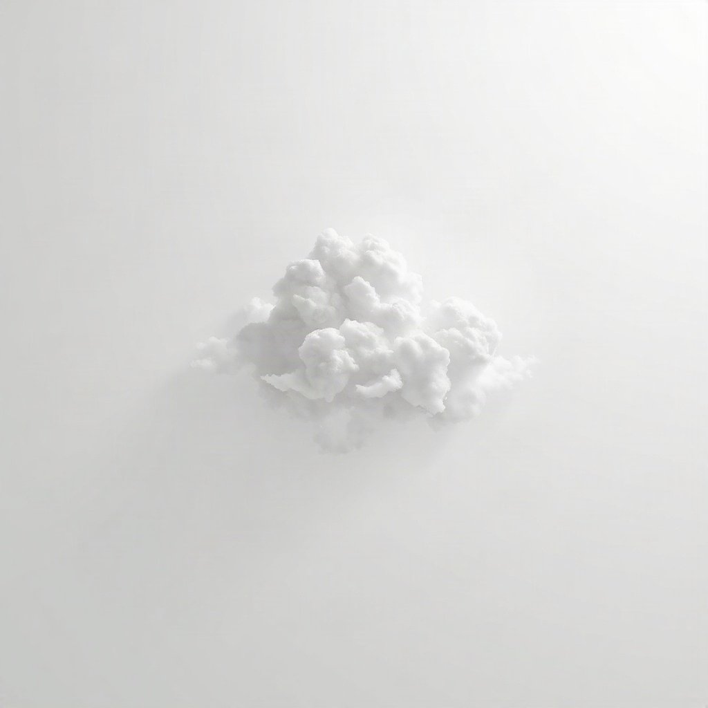 White PFPs — cloud on soft sky, soft 3d render, subtle sparkle