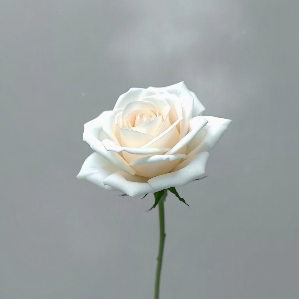 White PFPs — white rose, soft 3d render, misty atmosphere