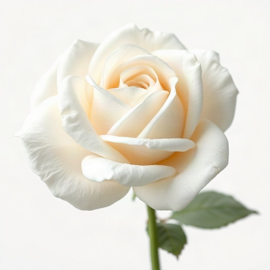 White PFPs — white rose, dreamy digital painting, subtle sparkle