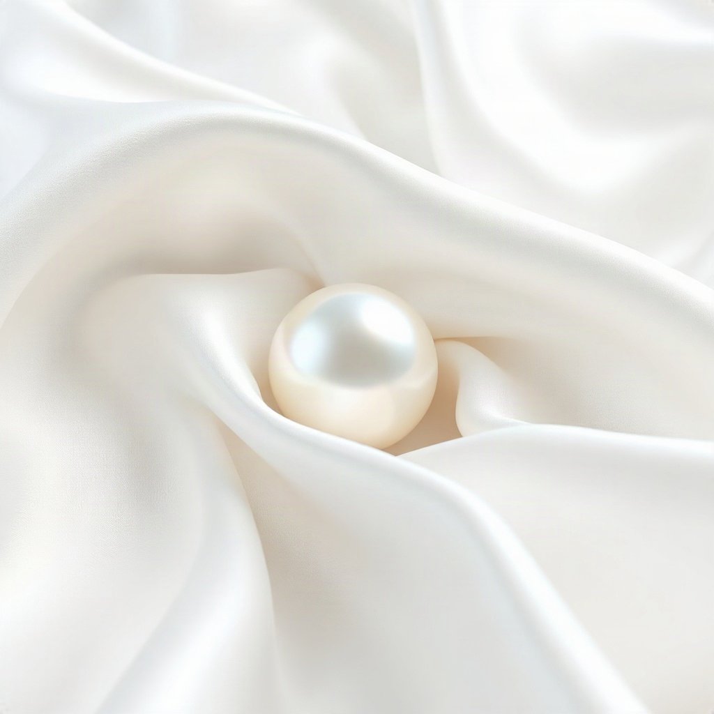 White PFPs — pearl on silk, soft 3d render, soft glow
