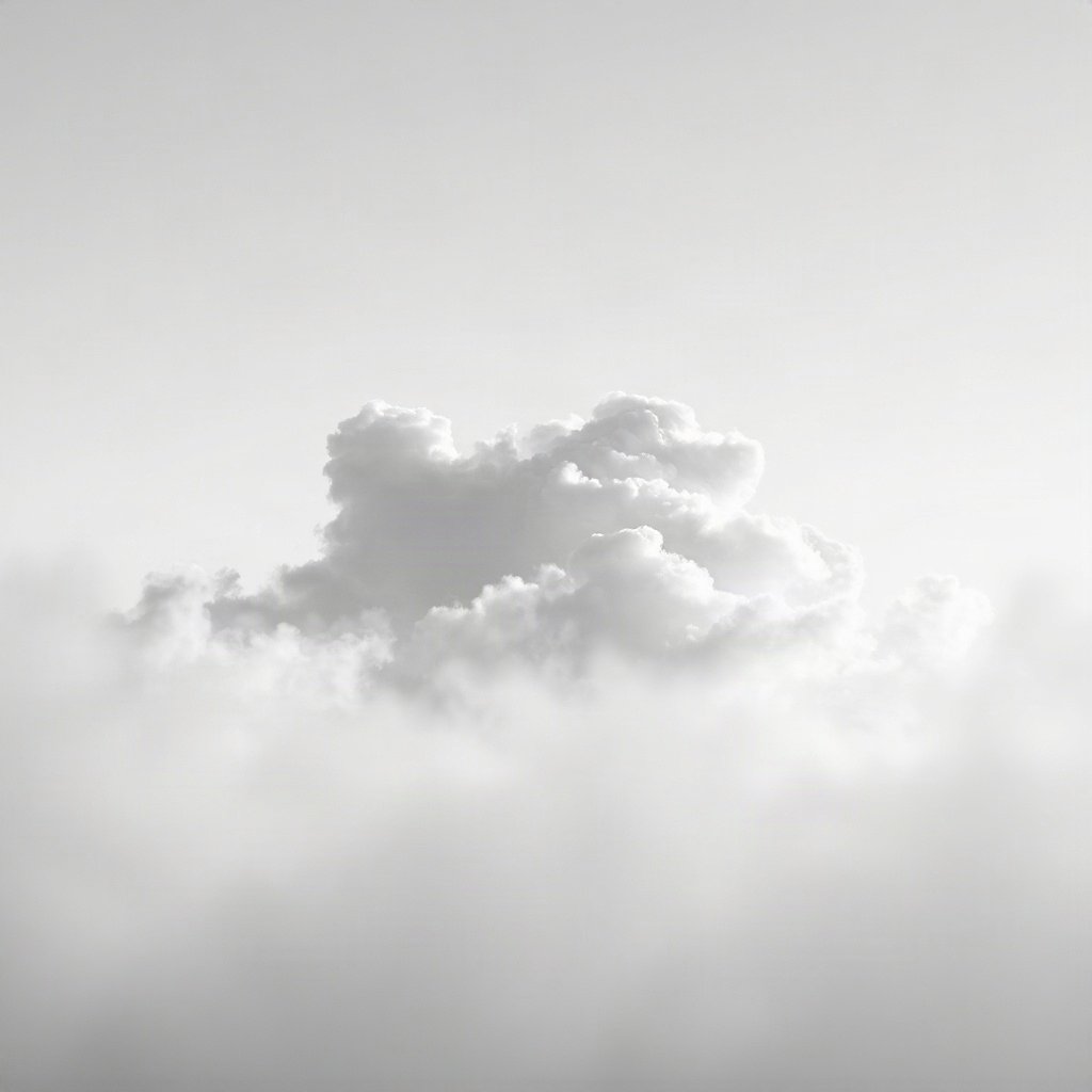 White PFPs — cloud on soft sky, cinematic photo style, gentle bokeh