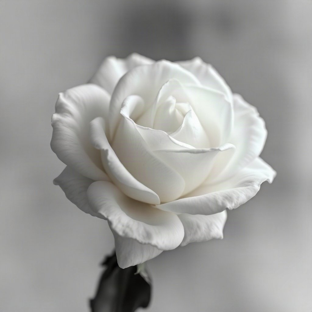 White PFPs — white rose, cinematic photo style, misty atmosphere
