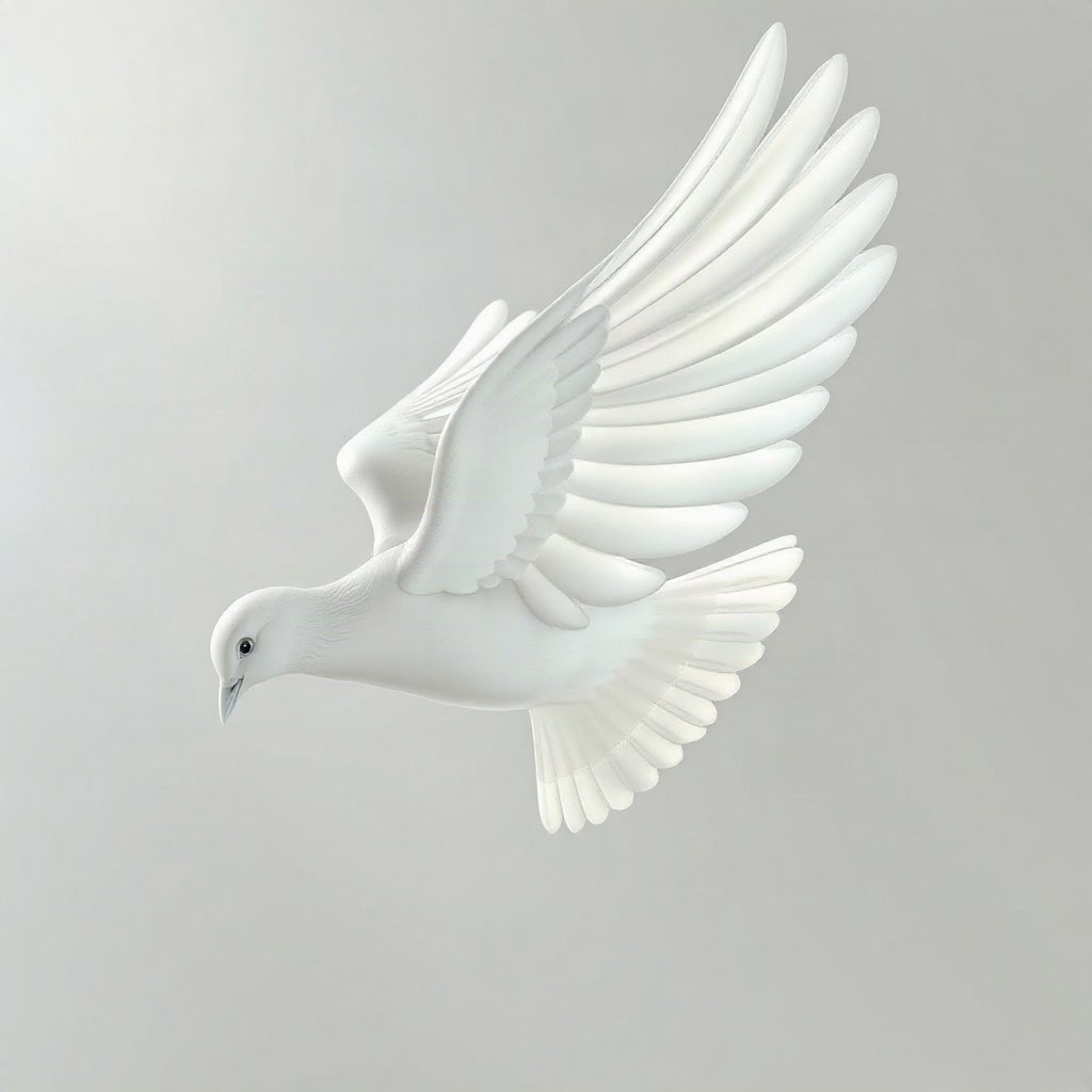 White PFPs — dove wing detail, soft 3d render, soft glow