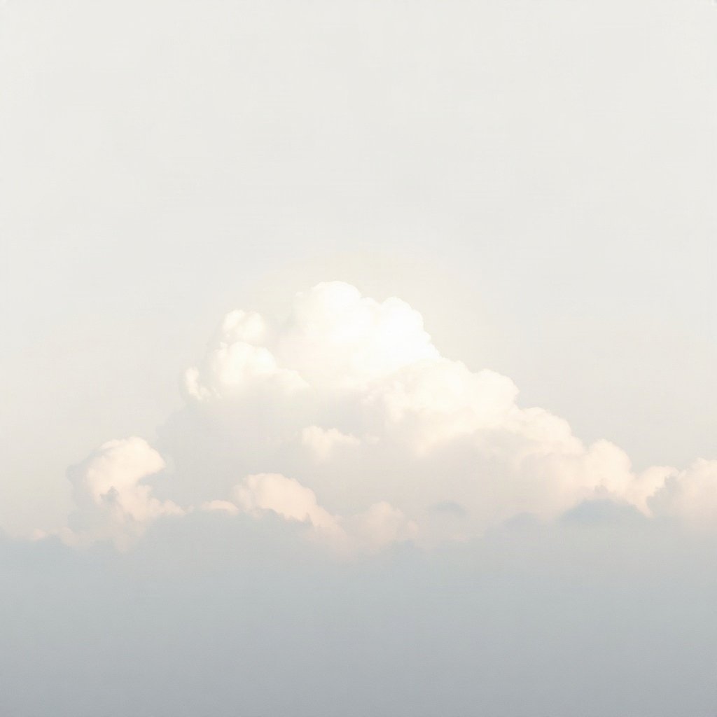 White PFPs — cloud on soft sky, cinematic photo style, soft glow