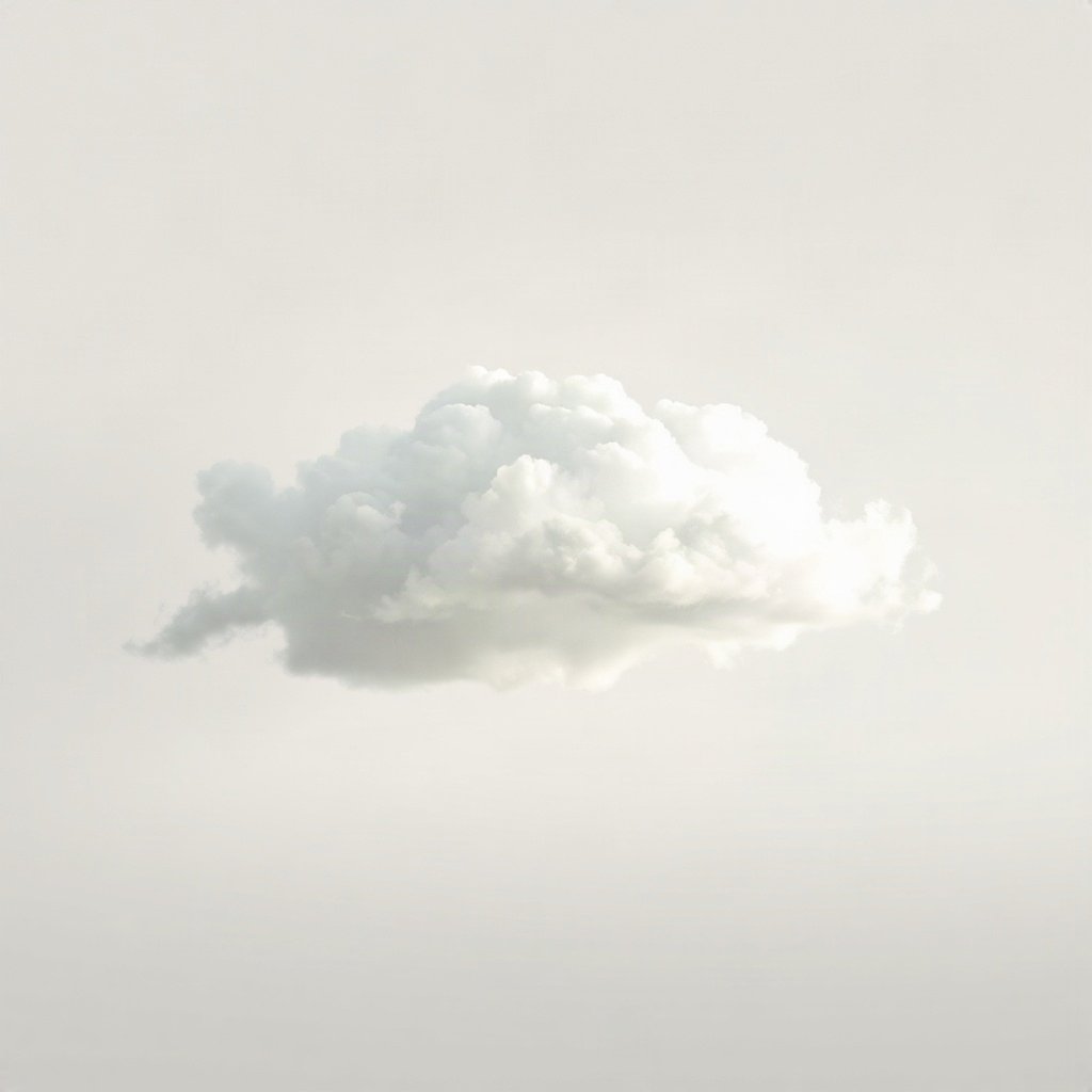 White PFPs — cloud on soft sky, cinematic photo style, soft glow