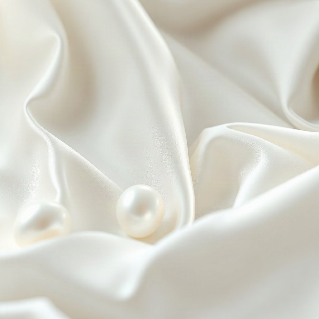 White PFPs — pearl on silk, cinematic photo style, soft glow