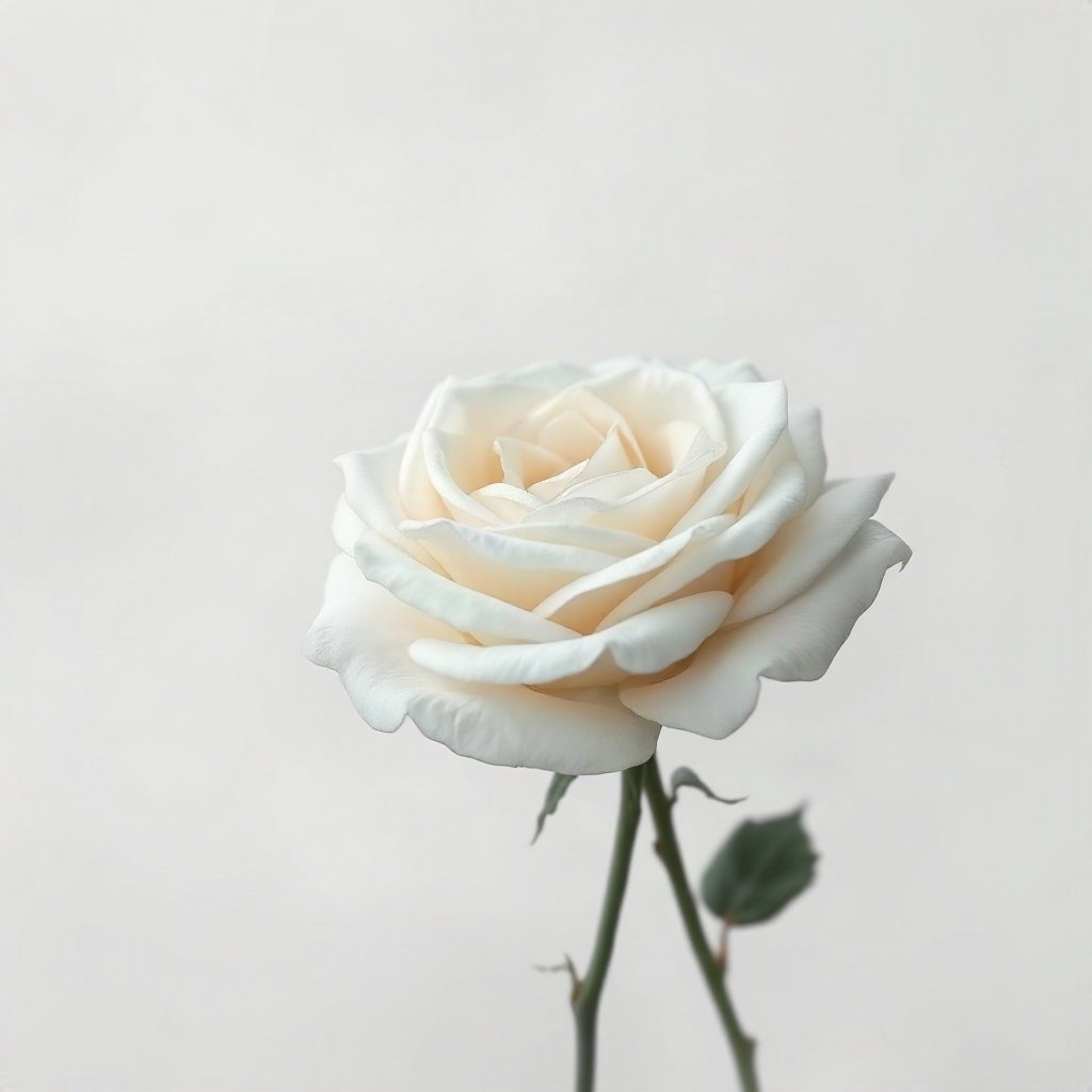 White PFPs — white rose, dreamy digital painting, misty atmosphere