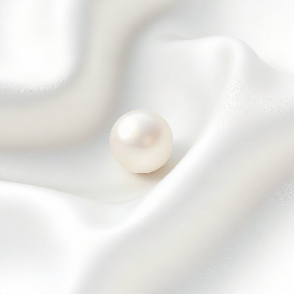 White PFPs — pearl on silk, soft 3d render, misty atmosphere