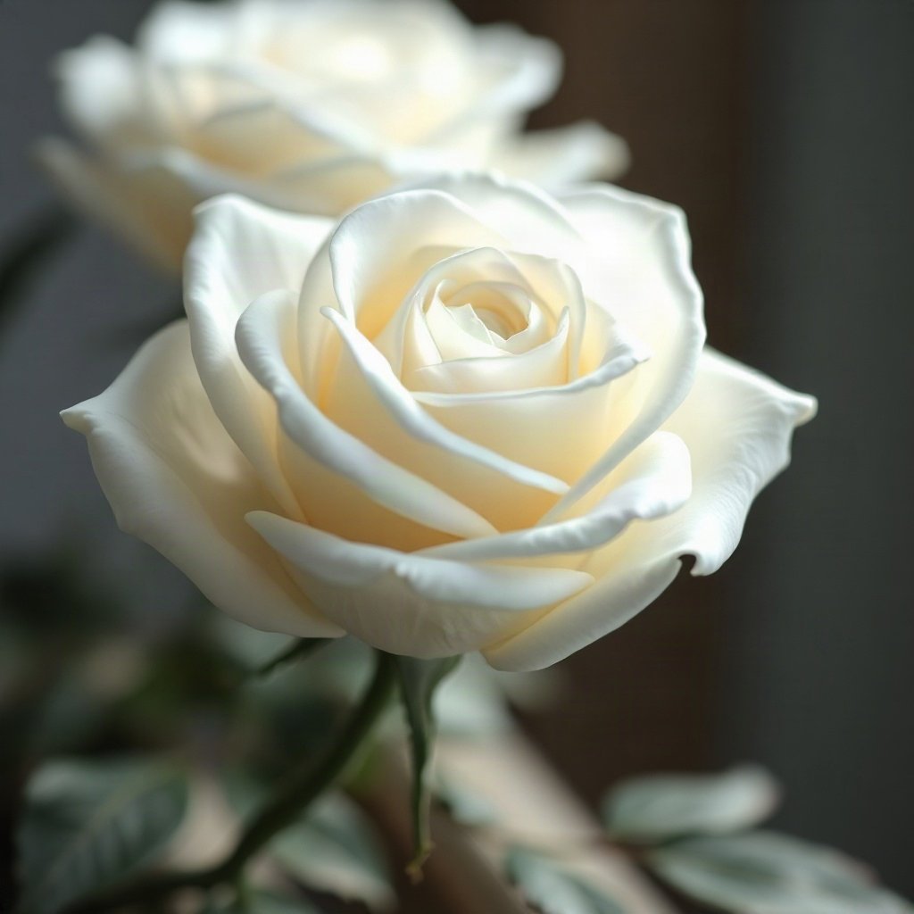 White PFPs — white rose, cinematic photo style, soft glow