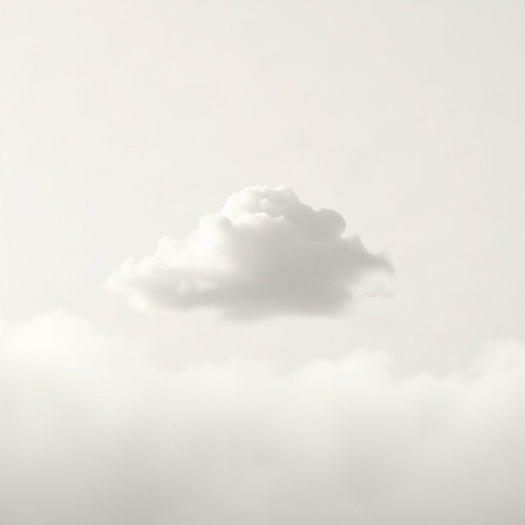 White PFPs — cloud on soft sky, cinematic photo style, soft glow