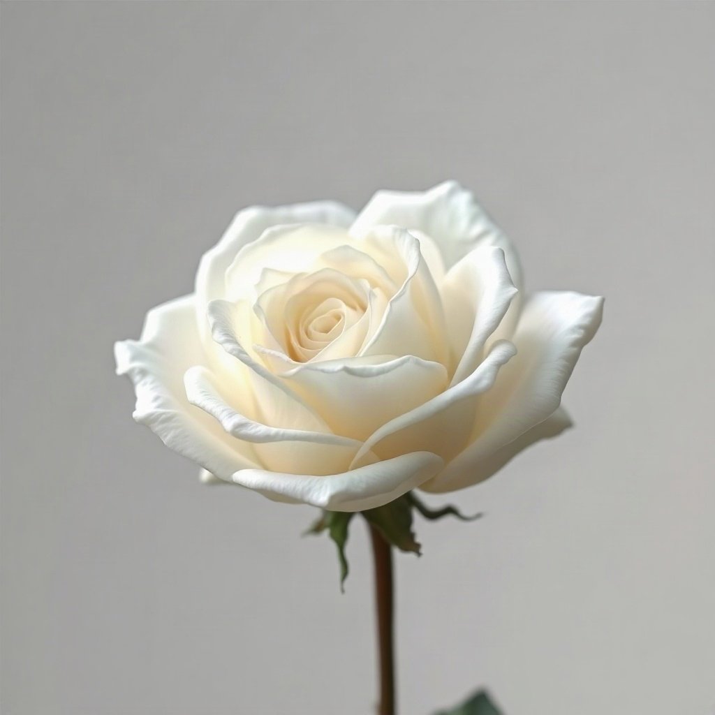 White PFPs — white rose, cinematic photo style, subtle sparkle