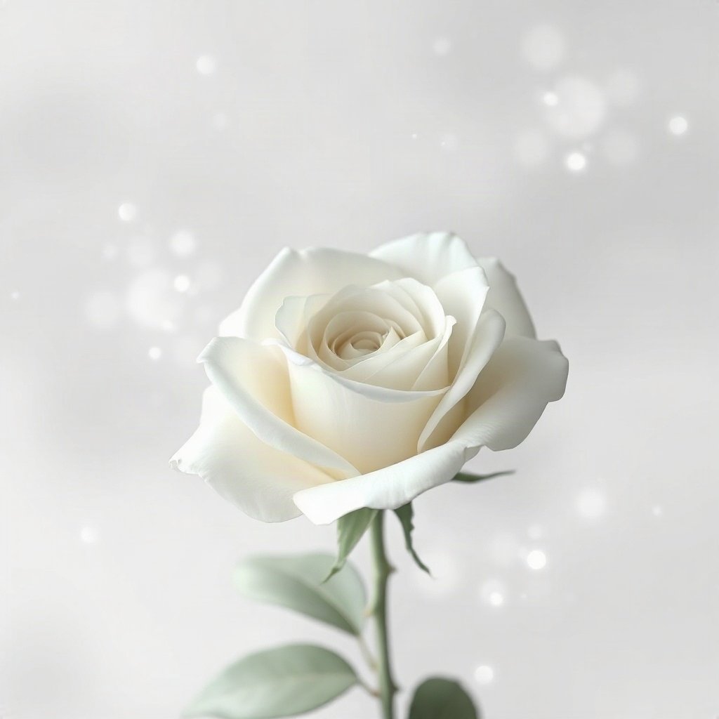 White PFPs — white rose, dreamy digital painting, misty atmosphere