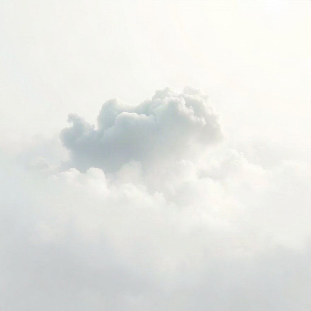 White PFPs — cloud on soft sky, dreamy digital painting, misty atmosphere