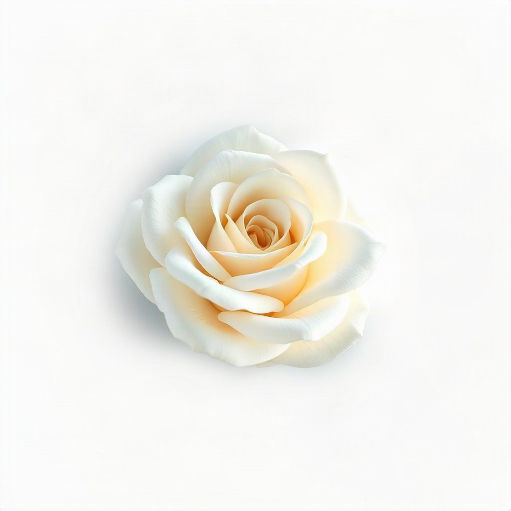 White PFPs — white rose, soft 3d render, soft glow